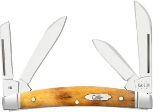Case XX WR POCKET KNIFE SMOOTH ANTIQUE BONE SMALL CONGRESS, ITEM 58209, LENGTH CLOSED 3 1/8 INCH (6468 SS)