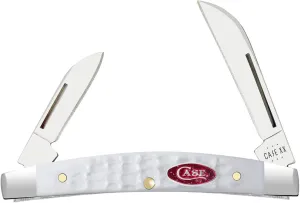 Case XX WR POCKET KNIFE SPARXX WHITE JIGGED SYNTHETIC SMALL CONGRESS, ITEM 60198, LENGTH CLOSED 3 1/8 INCH (6268 SS)