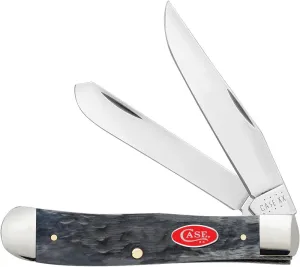 Case XX WR Pocket Knife, Trapper Gray Jigged Bone W/Red Oval Shield, Item #39970 (6254 SS) 4 1/8 Inches Closed