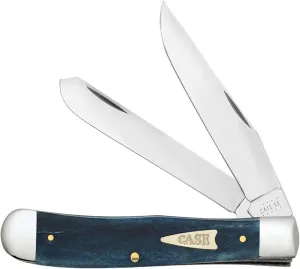 Case XX WR POCKET KNIFE, TRAPPER - MEDITERRANEAN SMOOTH BLUE BONE - ARROWHEAD SHIELD, 4 1/8 INCHES CLOSED, ITEM #22856