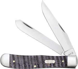 Case XX WR POCKET KNIFE TRAPPER - SMOOTH PURPLE CURLY MAPLE, ITEM 80540, LENGTH CLOSED 4 1/8 INCH (7254 SS)