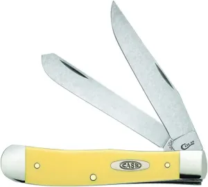 Case XX WR Pocket Knife Yellow Synthetic Trapper W/Clip (Cv) Item #30114 - (3254C Cv) - Length Closed: 4 1/8 Inches