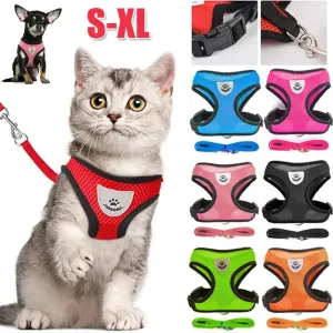 Cat/ Dog Harness with Adjustable Lead Leash-