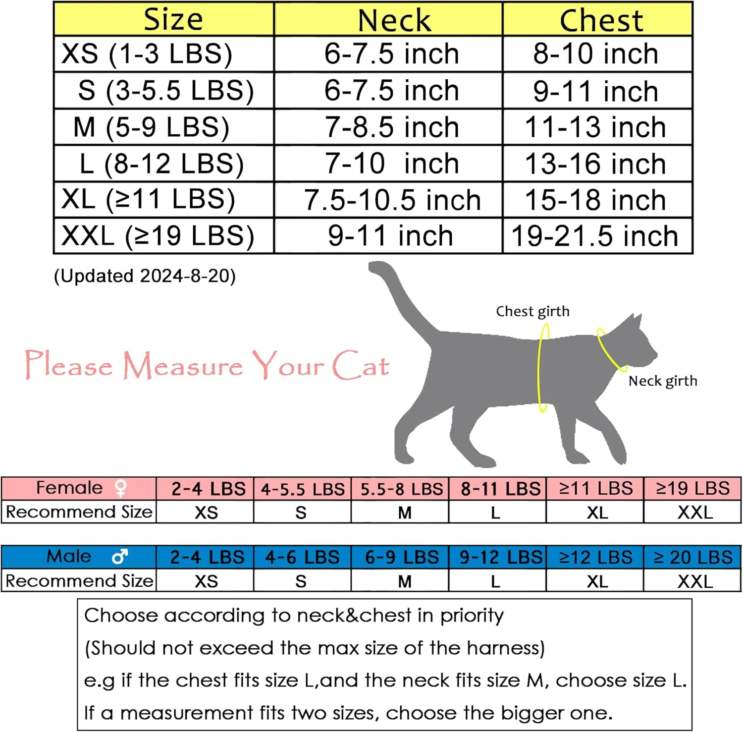 Cat Harness and Leash for Walking Escape Proof Breathable Mesh Fabric, Solid Blue, Extra Large, Adjustable Cat Walking Jackets, Padded Stylish Cat Vest