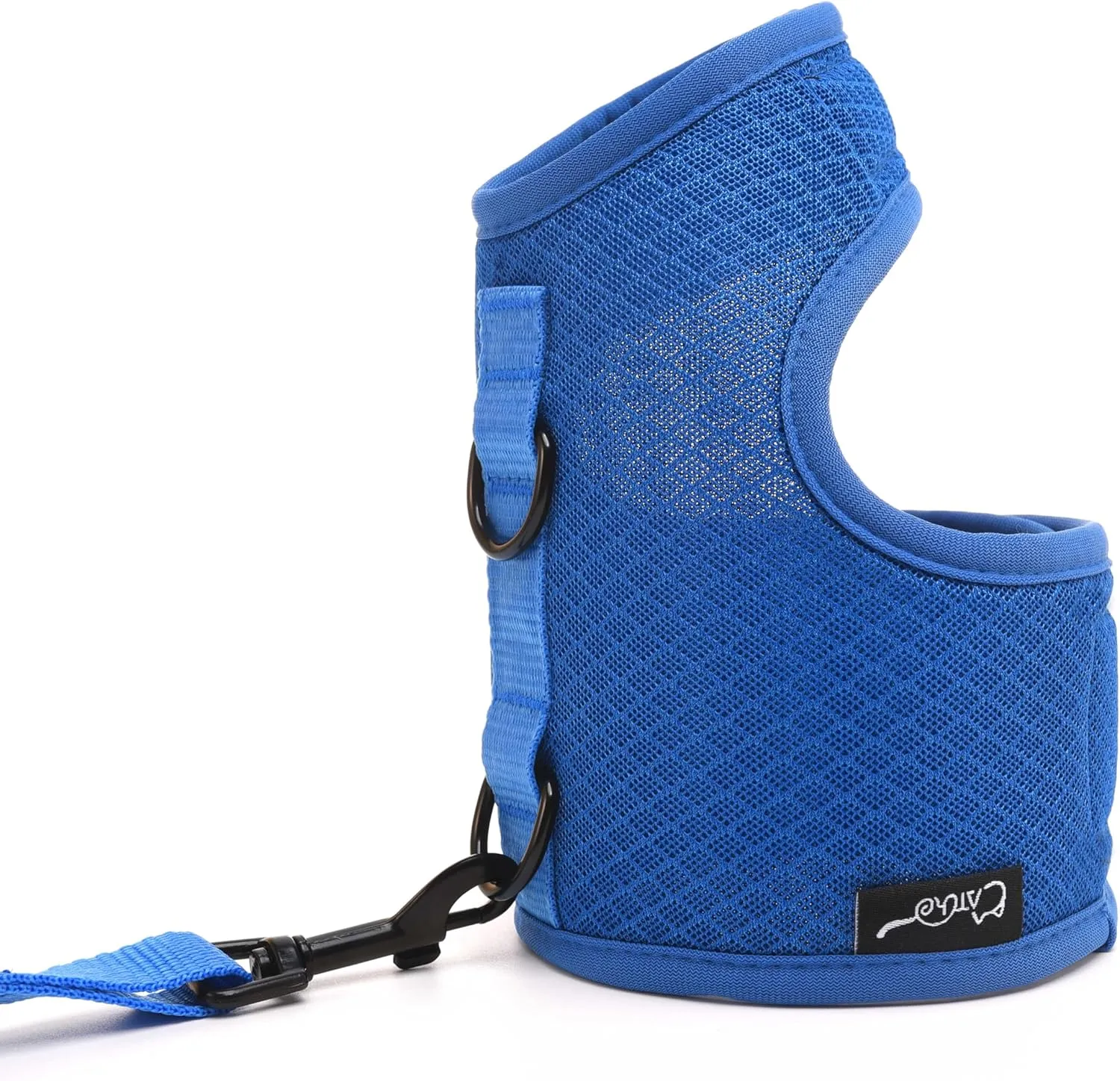 Cat Harness and Leash for Walking Escape Proof Breathable Mesh Fabric, Solid Blue, Extra Large, Adjustable Cat Walking Jackets, Padded Stylish Cat Vest