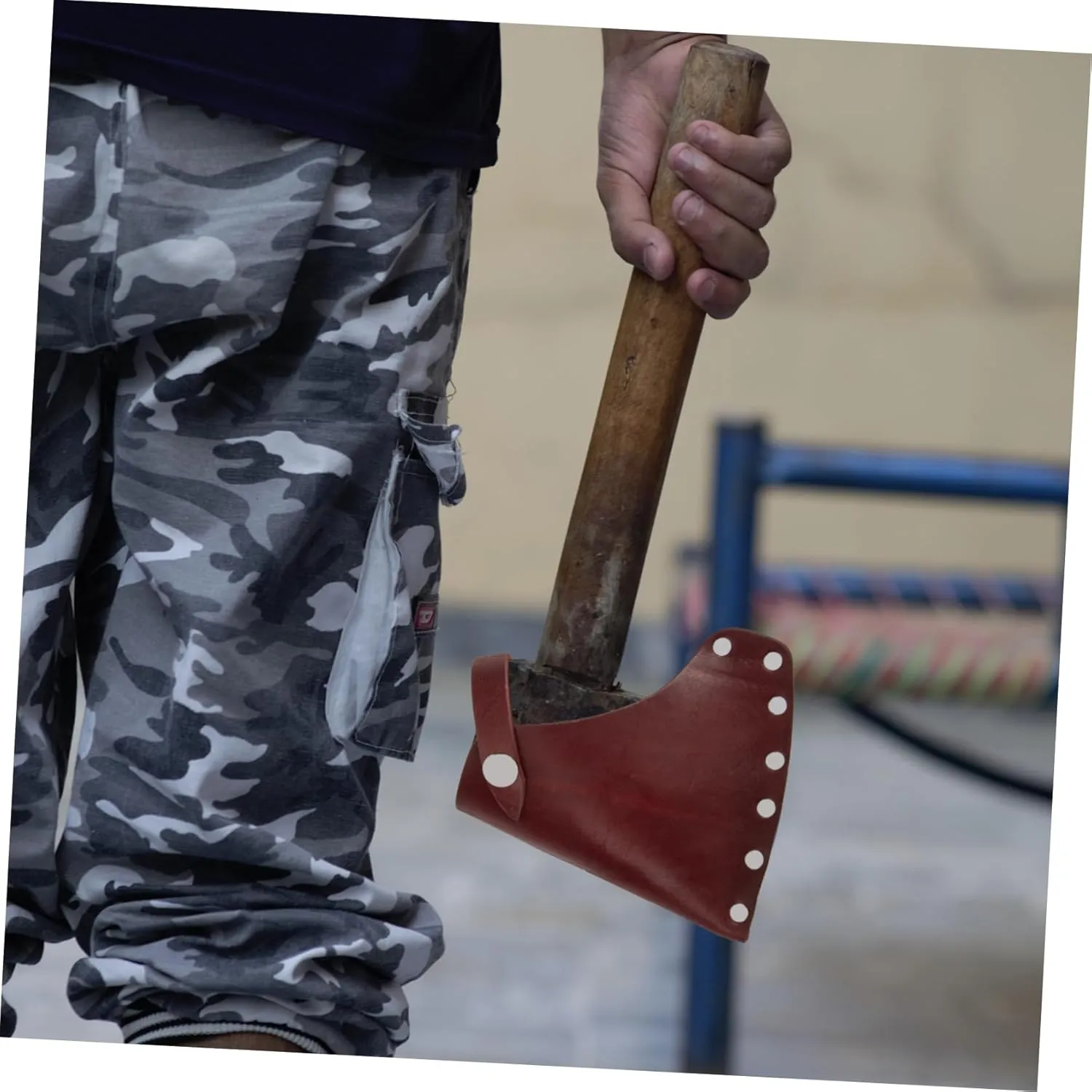 Cattlehide Protective Cover for Outdoor Hatchet Durable Sturdy Axe Case with Fine Craftsmanship for Camping Storage and Travel Single Pack