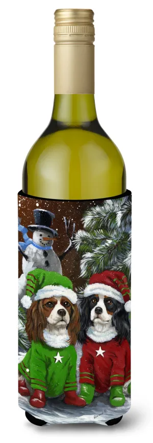 Cavalier Spaniel Snowman Christmas Wine Bottle Hugger PPP3067LITERK