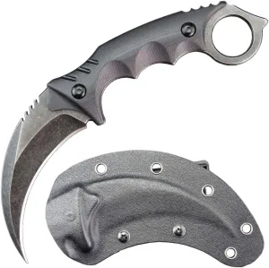 Ccanku C1111 Fixed Blade Knife D2 Steel Blade G10 Handle for Outdoor Survival EDC Tool Knife with Kydex Sheath(Black)