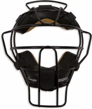 Champion Sports Lightweight Umpire Face Mask - Durable, Premium Construction Umpire Face Mask - Extended Guards/Adjustable Harness - Adult Size - Black