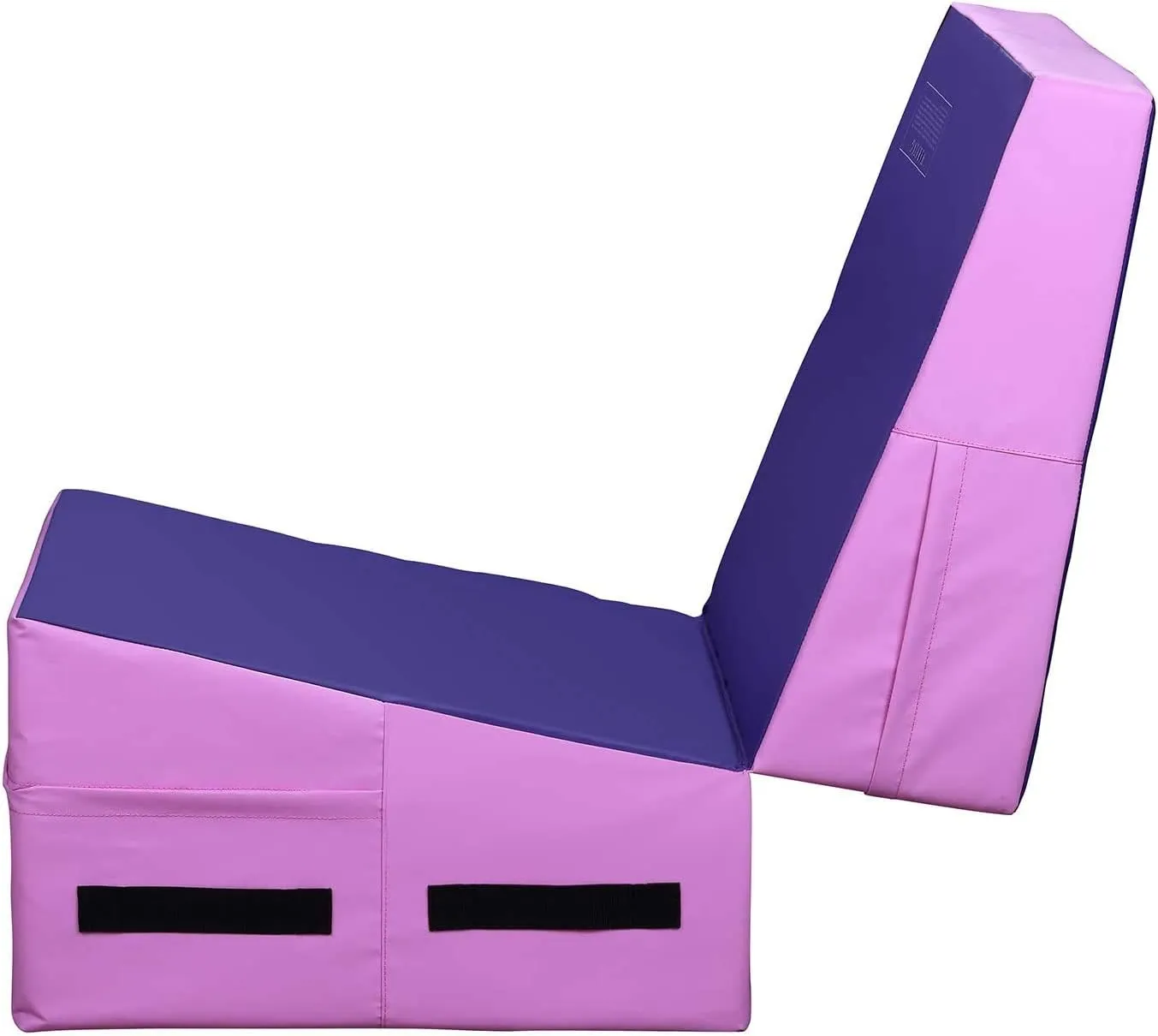 Cheese Mat Incline Wedge Mat,Wedge Gymnastics Tumbling Mat, 47''x24''x14''/59"x30"x14" Gymnastics Ramp Cheese Slope Mat Skill Shape Tumbling Mat Gym Fitness (Purple&Pink-55''x27.5''x14'')