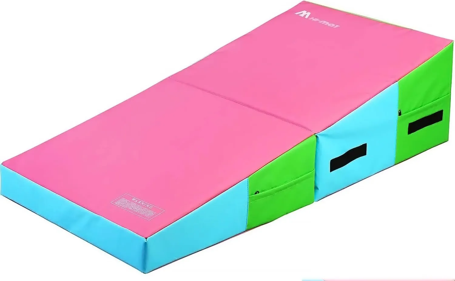 Cheese Mat Incline Wedge Mat,Wedge Gymnastics Tumbling Mat, 47''x24''x14''/59"x30"x14" Gymnastics Ramp Cheese Slope Mat Skill Shape Tumbling Mat Gym Fitness (Purple&Pink-55''x27.5''x14'')