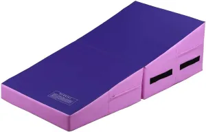 Cheese Mat Incline Wedge Mat,Wedge Gymnastics Tumbling Mat, 47''x24''x14''/59"x30"x14" Gymnastics Ramp Cheese Slope Mat Skill Shape Tumbling Mat Gym Fitness (Purple&Pink-55''x27.5''x14'')