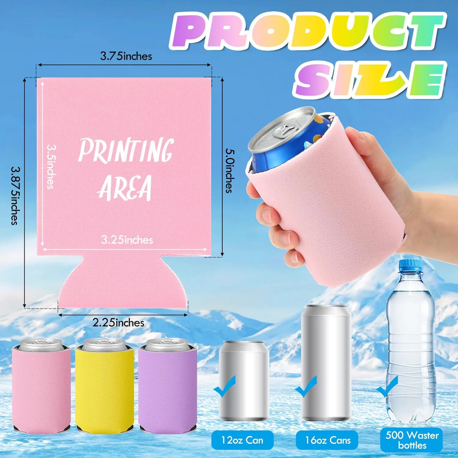 CHENGU 80 Pieces Can Coolers Soft Insulated Soda Cover Coolies Blank Can Covers Collapsible Can Cooler Sleeves Plain Can Sleeves for Soda Beverage DIY Customizable Weddings Party (Multi Color)