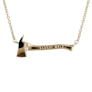 Christian Firefighter Axe Necklace | Gold