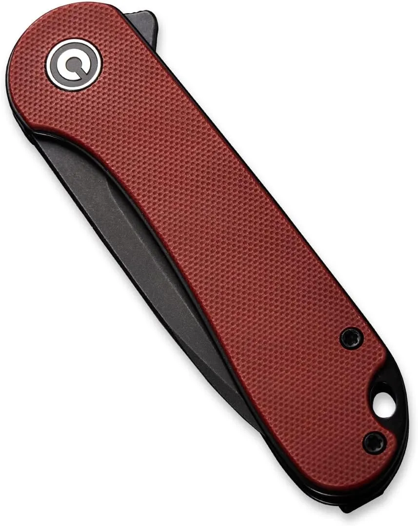 CIVIVI Elementum Pocket Folding Knife,Black Stonewashed D2 Blade Burgundy G10 Handle, Good for EDC Outdoor C907A-1