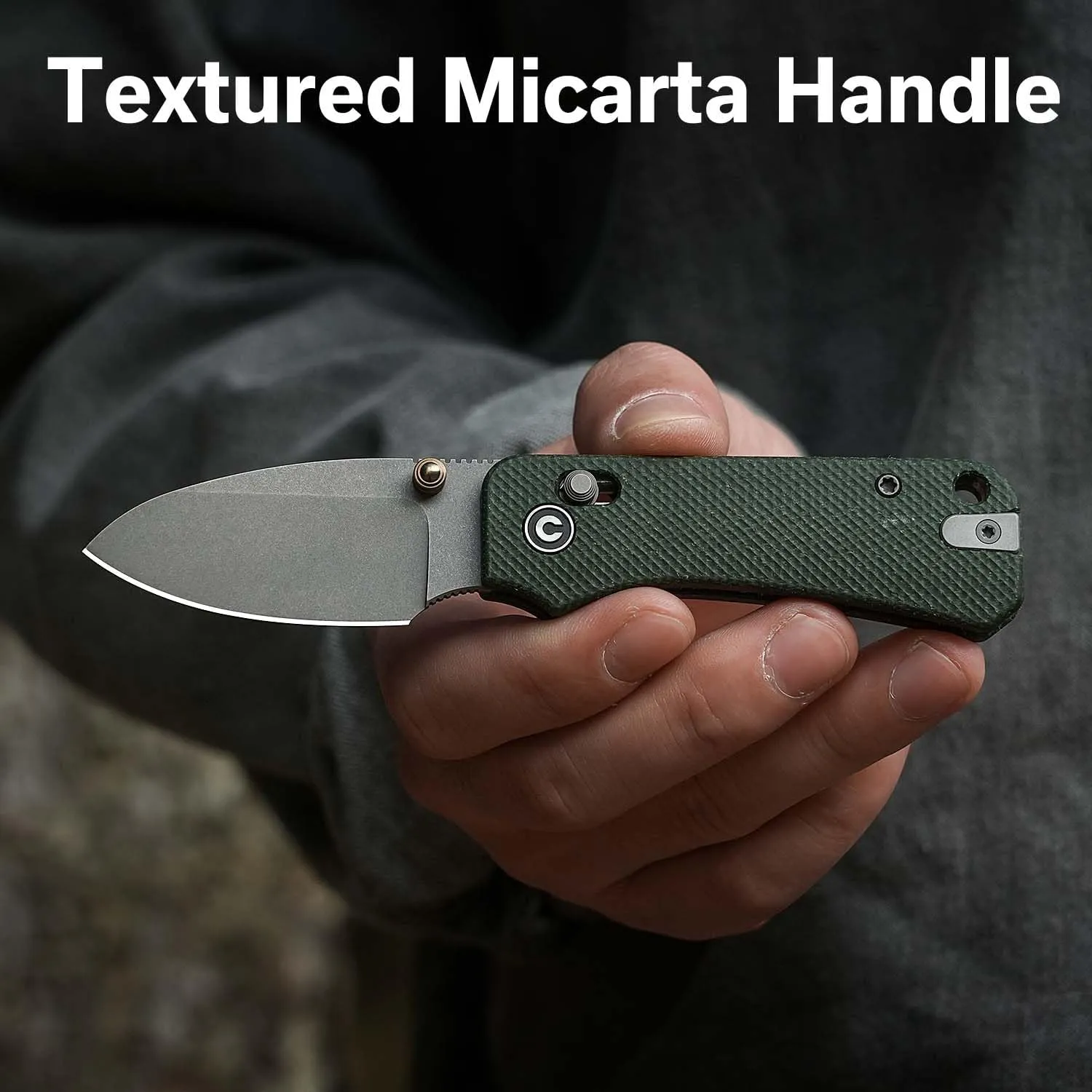 CIVIVI Small Pocket Knife for EDC, Baby Banter 2 Crossbar Lock folding Knife with 2.34" Nitro-V Blade Micarta Handle, Titanium Thumb Stud Opener C23074-3