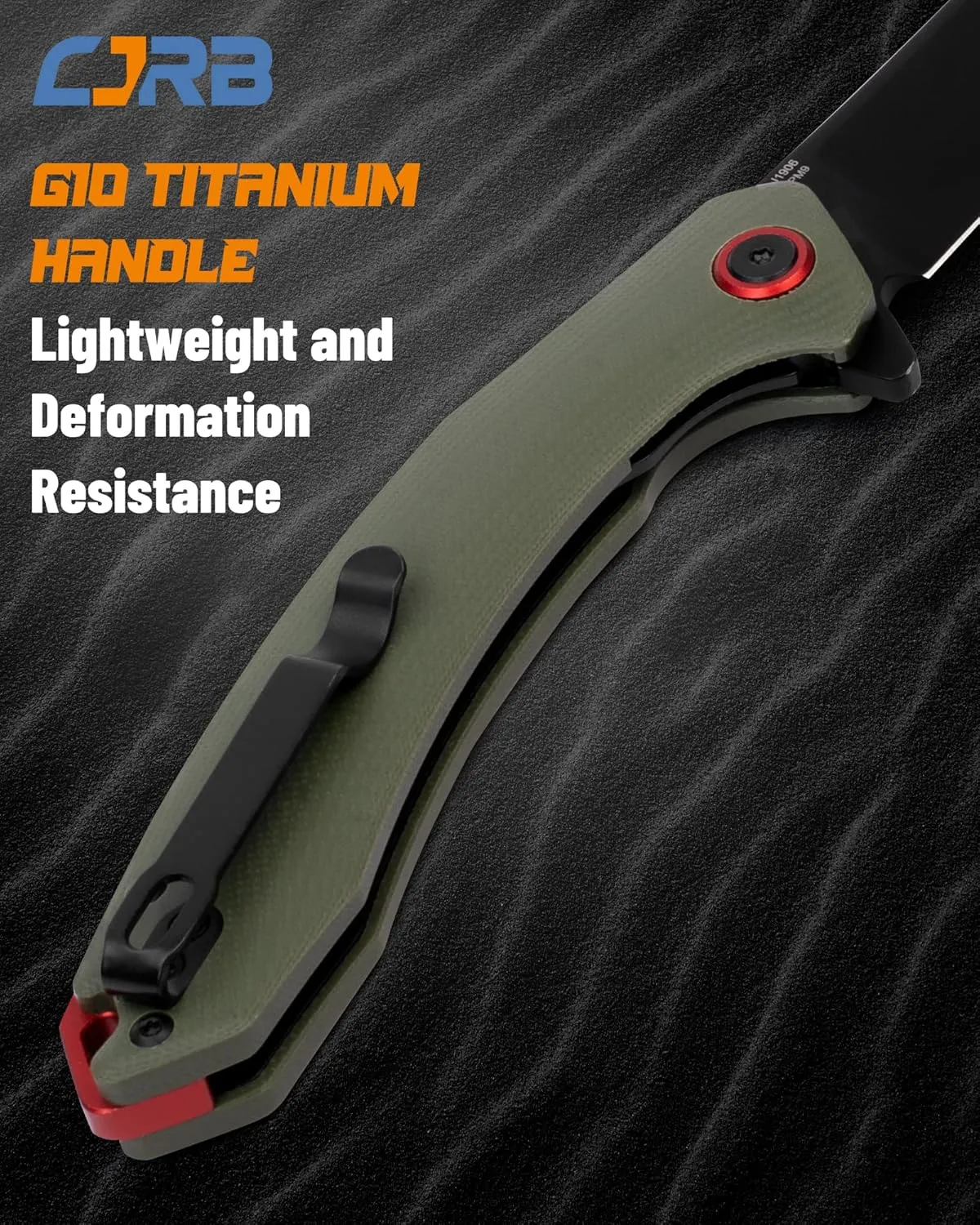 CJRB Tactical Knife, Small Folding Pocket Knife with AR-RPM9 Steel Blade and G10 Handle for Men Outdoor, Survival, Hunting, Camping Gobi(J1906B) Green