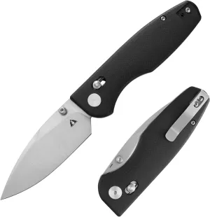 CMB Made Knives CMB Predator CMB-08 G10 Handle 14C28N Steel Blade Pocket Folding Tactical Survival Camping Hiking Outdoors EDC Knife with Pocket Clip for Men Women(Black Satin)