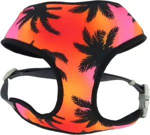 Coastal Pet Sublime Reversible Dog Harness - Adjustable Fit with Easy Overhead Application - Exceptional Durability - Sunset Palms with Black Grid, XX- Small - 5/8" x 14" - 16"