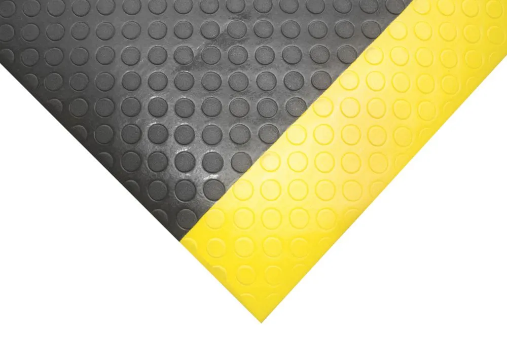COBA Orthomat Dot Anti-Fatigue Floor Mat Black / Yellow 18.3m x 1.2m x 9mm