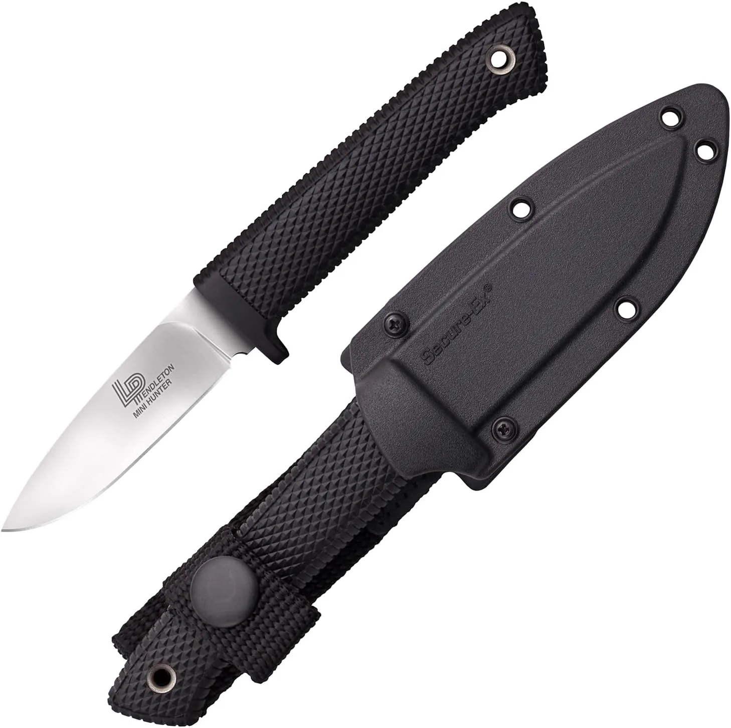 Cold Steel Pendleton Mini Hunter 3-Inch AUS 10A Stainless Steel Fixed Blade Outdoor Camping Game Hunting Knife | Shock-Absorbent Kray-Ex Handle, Weather-Resistant Secure-Ex Sheath