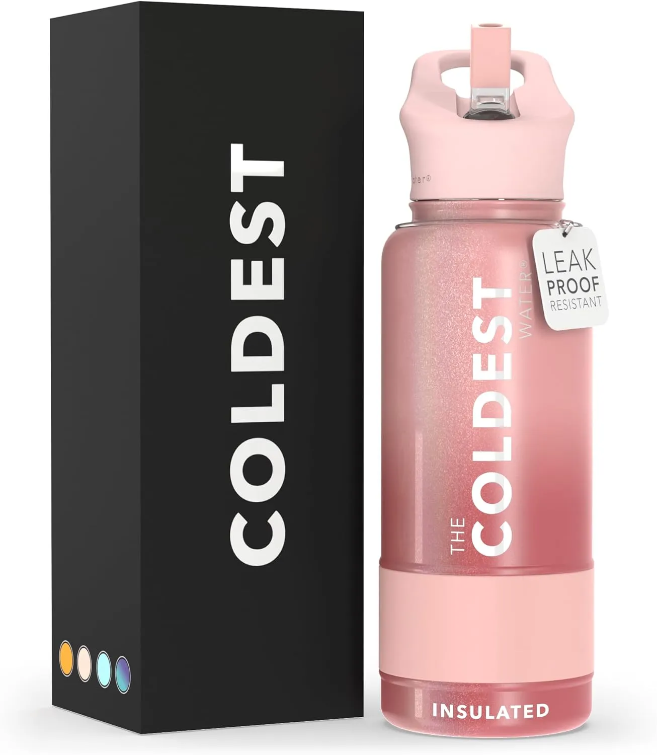 Coldest Insulated Water Bottle with Straw Lid - Stainless Steel Metal Thermos for Men & Women (Bellatrix Pink, 32 oz)