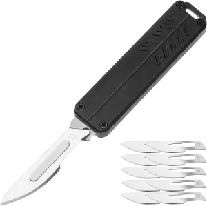 coldown Utility Knife, Pocket Knife with Clip, Box Cutter Knives, EDC Scalpel Knife, 10 Extra Carbon Steel Replacement Blades #23, Great EDC Gadget Gift for Men Women