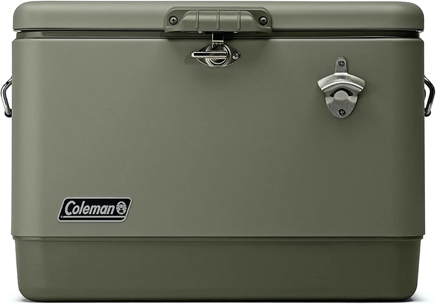 Coleman Reunion Premium Insulated Portable Cooler, Leak-Resistant 54qt Steel Belted Cooler with Heavy-Duty Latch, Handles, Drain & Bottle Opener, Great for Camping, Tailgating, Beach, Picnic, & More