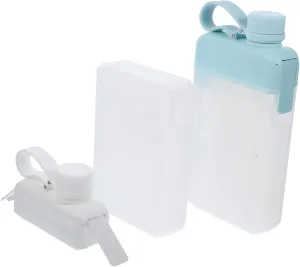 Collapsible Water Bottle Replacement 2 Pack Flat Water Bottles Leakproof 16 Oz Portable for Fitness