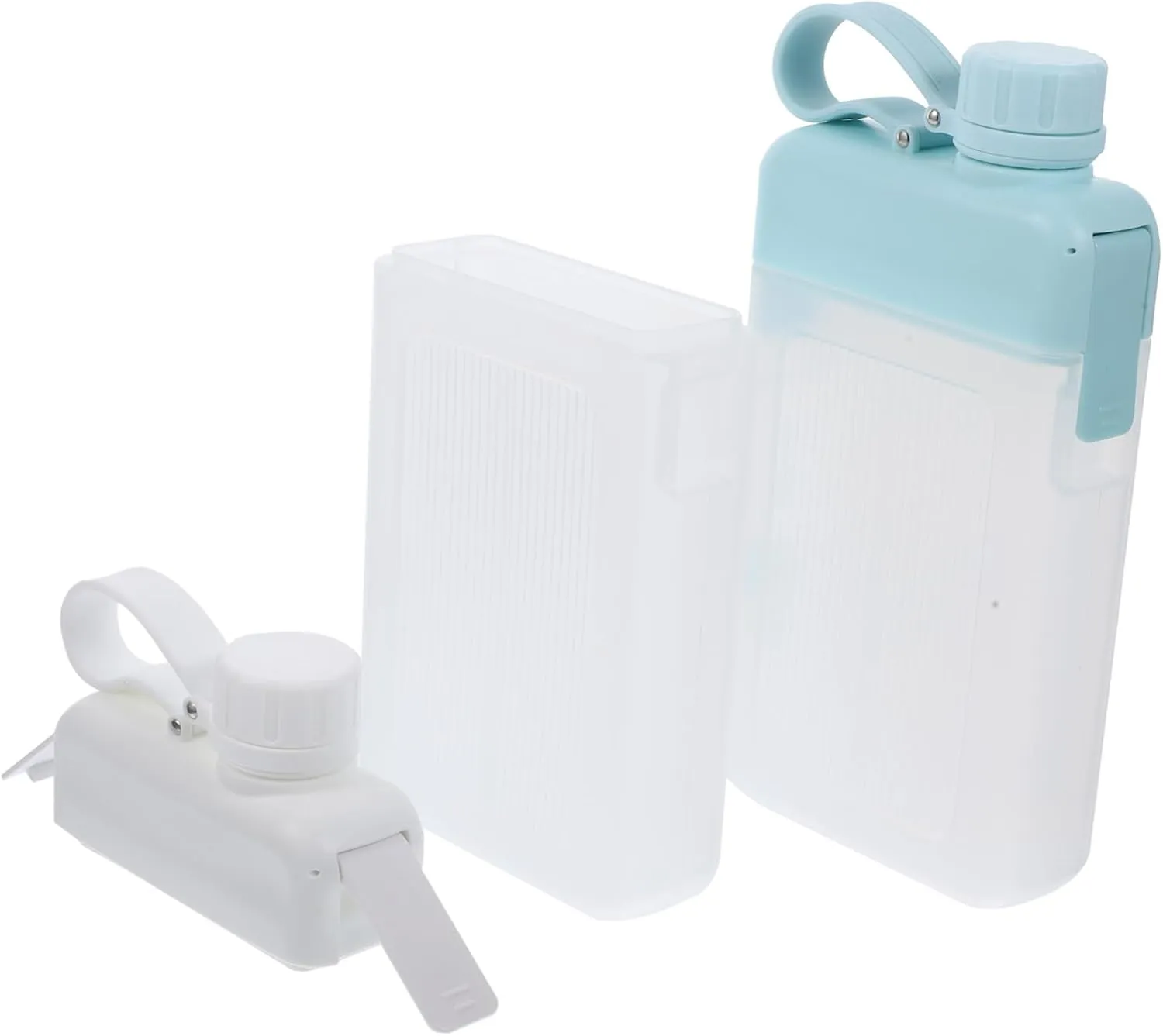 Collapsible Water Bottle Replacement 2 Pack Flat Water Bottles Leakproof 16 Oz Portable for Fitness