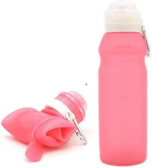 Collapsible Water Bottle Silicone Foldable 13.5 oz, Roll Up to Save Space, Leakproof & Ultralight, Water Bottle for Sports & Outdoor