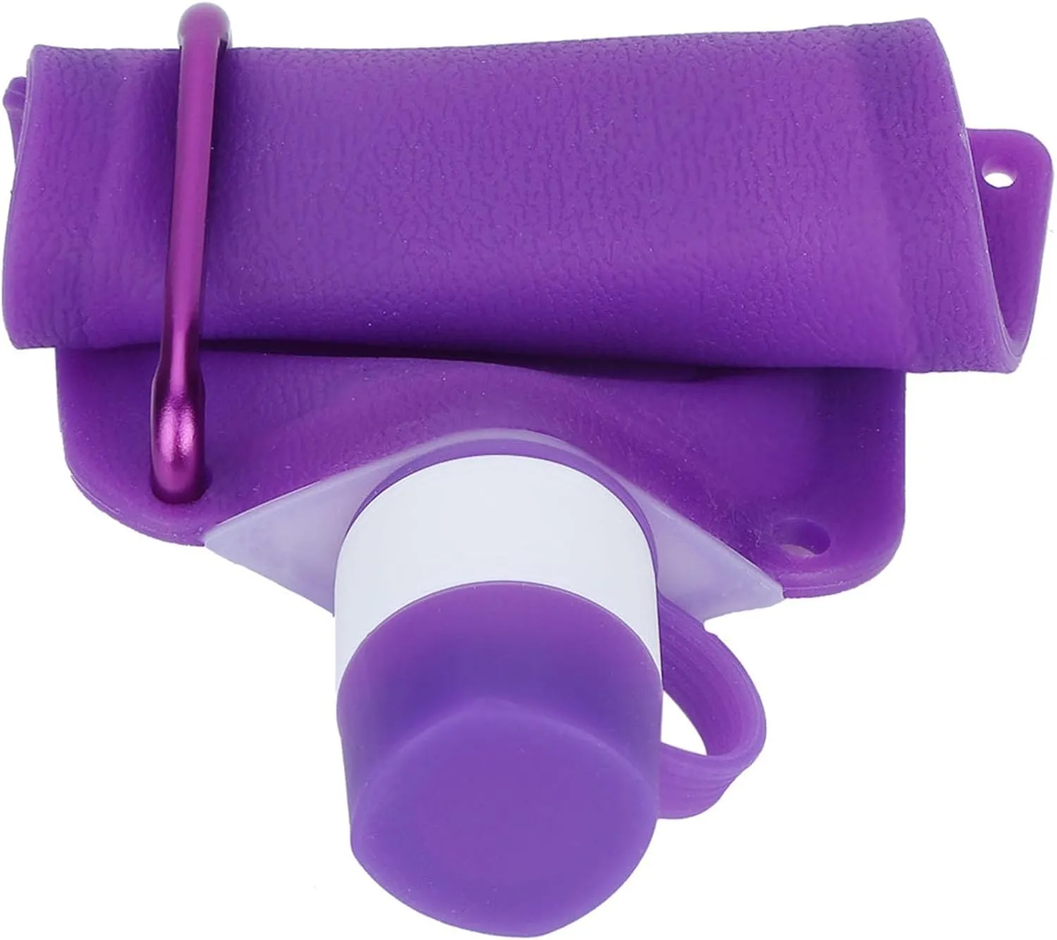 Collapsible Water Bottle, Soft Water Bottles Collapsible Water Container Foldable Water Bottles for Travel Silicone Water Bottle Camping (Purple)