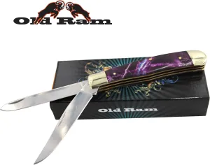 Collection Everyday Carry Manual Folding Pocket Trapper Knife w/Smooth Resin Handle (PR-2)
