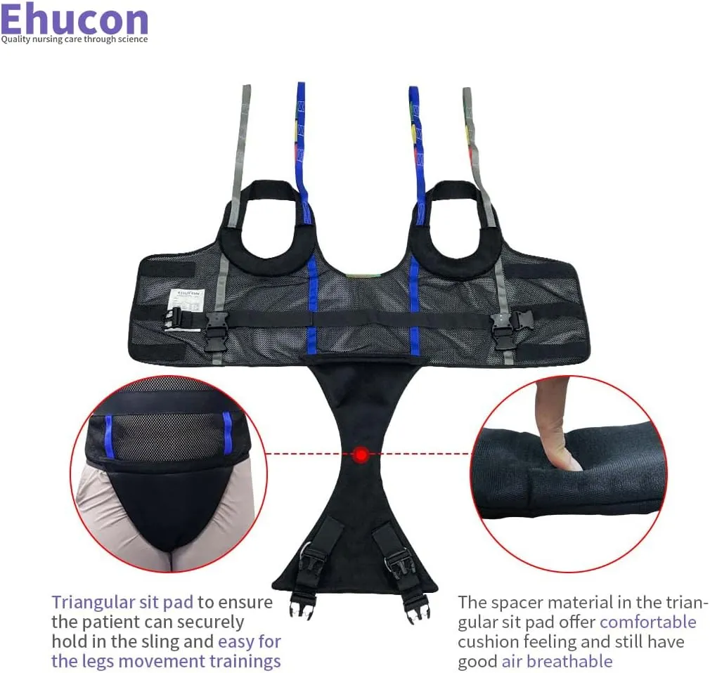 Comfort Padded Patient Lift Walking Sling,Portable Standing Harness to People/Handicap for Ambulating Support Training,500 lbs Safety Loading(Small)