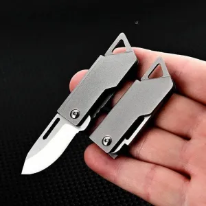 Compact Stainless Steel Survival Knife - Foldable Mini Tool