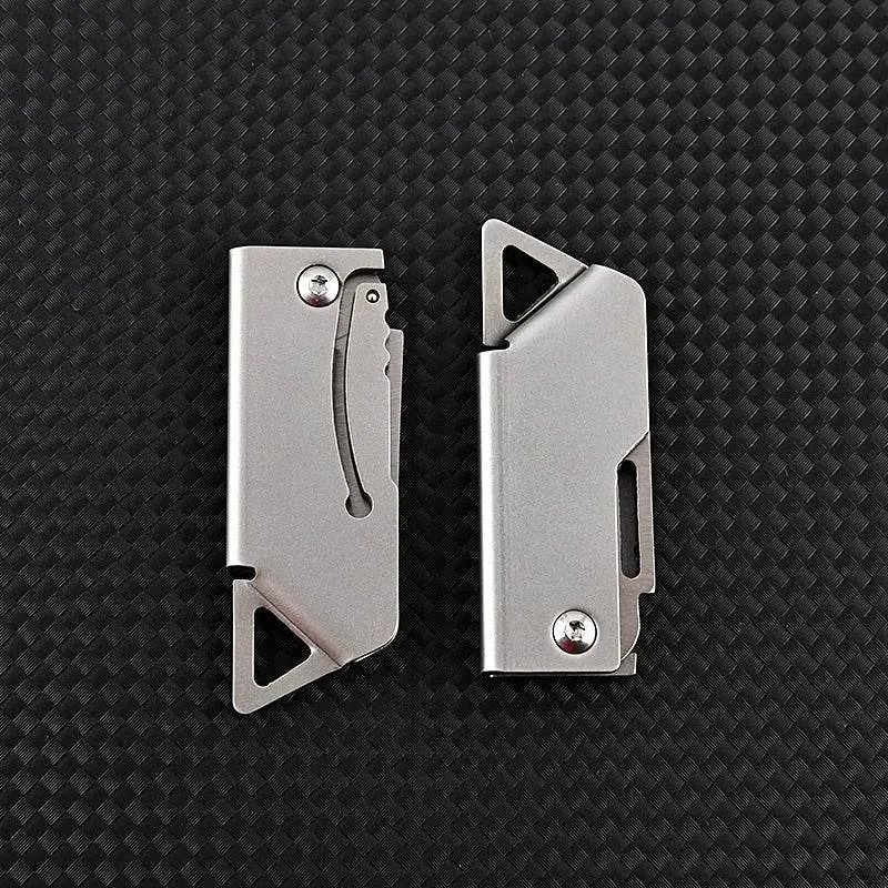 Compact Stainless Steel Survival Knife - Foldable Mini Tool