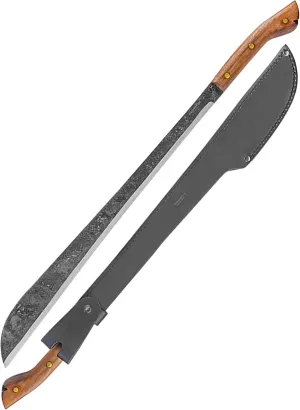 Condor Tool & Knife Cojang Jungle Survival Machete - 1075 High Carbon Steel Blade with Full-Tang Walnut Handle - Handcrafted Leather Sheath - Heavy Duty Machete for Bushcraft, Camping and Survival