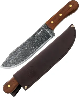 Condor Tool & Knife Hudson Bay Camp Knife - 1075 High Carbon Steel - Full Tang Walnut Handle with Hand Crafted Welted Leather Sheath - 8.4in Blade - 5mm Thick - 20.5oz