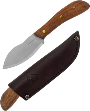 Condor Tool & Knife Nessmuk Knife 4 Inch W/Leather Sheath - 1075 High-Carbon Steel Blade - Ergonomic Walnut Handle for Precise Control - Ideal for Survival, Camping, and Outdoor Adventures