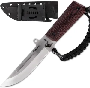 Cool Hand 10.5'' Fixed Blade Hunting Knives, Heavy Duty Survival Knife with Sheath, Drop Point 0.2" Thick 7Cr Steel Blade, Replaceable 1911 Wood Grips Handle