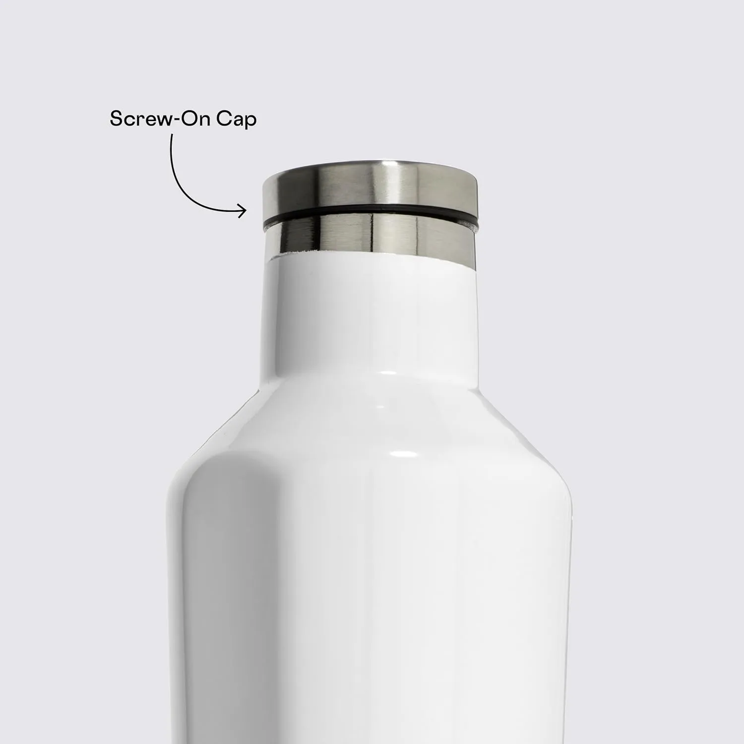 Corkcicle Classic Canteen Insulated Tumbler, Gloss White, 16 oz – Reusable Water Bottle Keeps Beverages Cold for 25 Hours & Hot 12 Hours – Cupholder Friendly Tumbler with Screw-On Cap