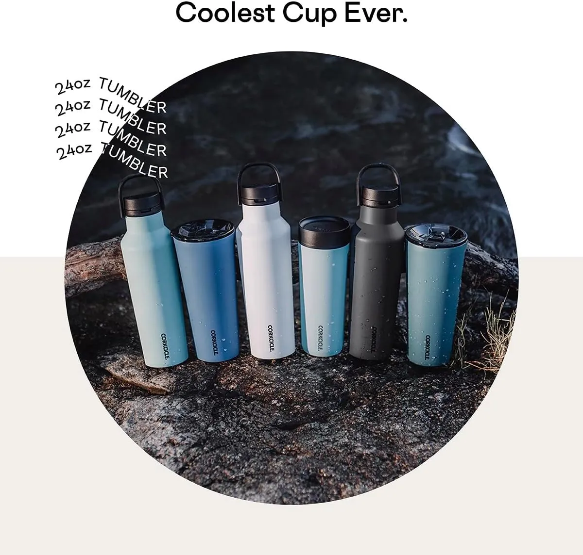 Corkcicle Classic Triple Insulated Coffee Mug with Lid, Dune, 24 oz – Stainless Steel Travel Tumbler Keeps Beverages Cold 9 hrs, Hot 3hrs – Cupholder Friendly Travel Coffee Tumbler