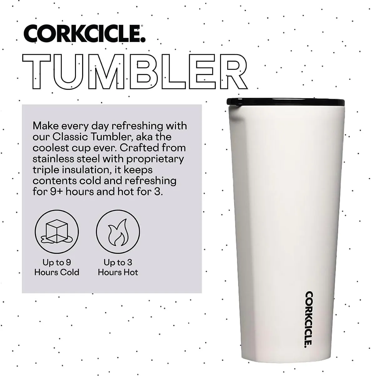 Corkcicle Classic Triple Insulated Coffee Mug with Lid, Dune, 24 oz – Stainless Steel Travel Tumbler Keeps Beverages Cold 9 hrs, Hot 3hrs – Cupholder Friendly Travel Coffee Tumbler
