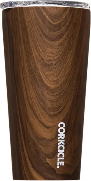 Corkcicle Classic Triple Insulated Coffee Mug with Lid, Walnut Wood, 16 oz – Stainless Steel Travel Tumbler Keeps Beverages Cold 9 hrs, Hot 3hrs – Cupholder Friendly Travel Coffee Tumbler