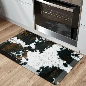 Cowhide Kitchen Mat Cushioned Anti Fatigue - 4/5 Inch Thick Western Cow Kitchen Mats for Floor, Non Slip PVC Waterproof Standing Desk Ergonomic Comfort Rugs for Sink, Office, Laundry, 20x39