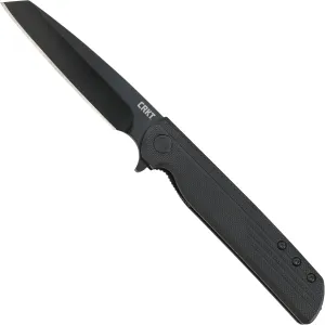 CRKT LCK   Folding Pocket Knife: Folder with Liner Lock, Black Plain Edge Sheepsfoot Blade, Reinforced Nylon Handle with Pocket Clip 3802K