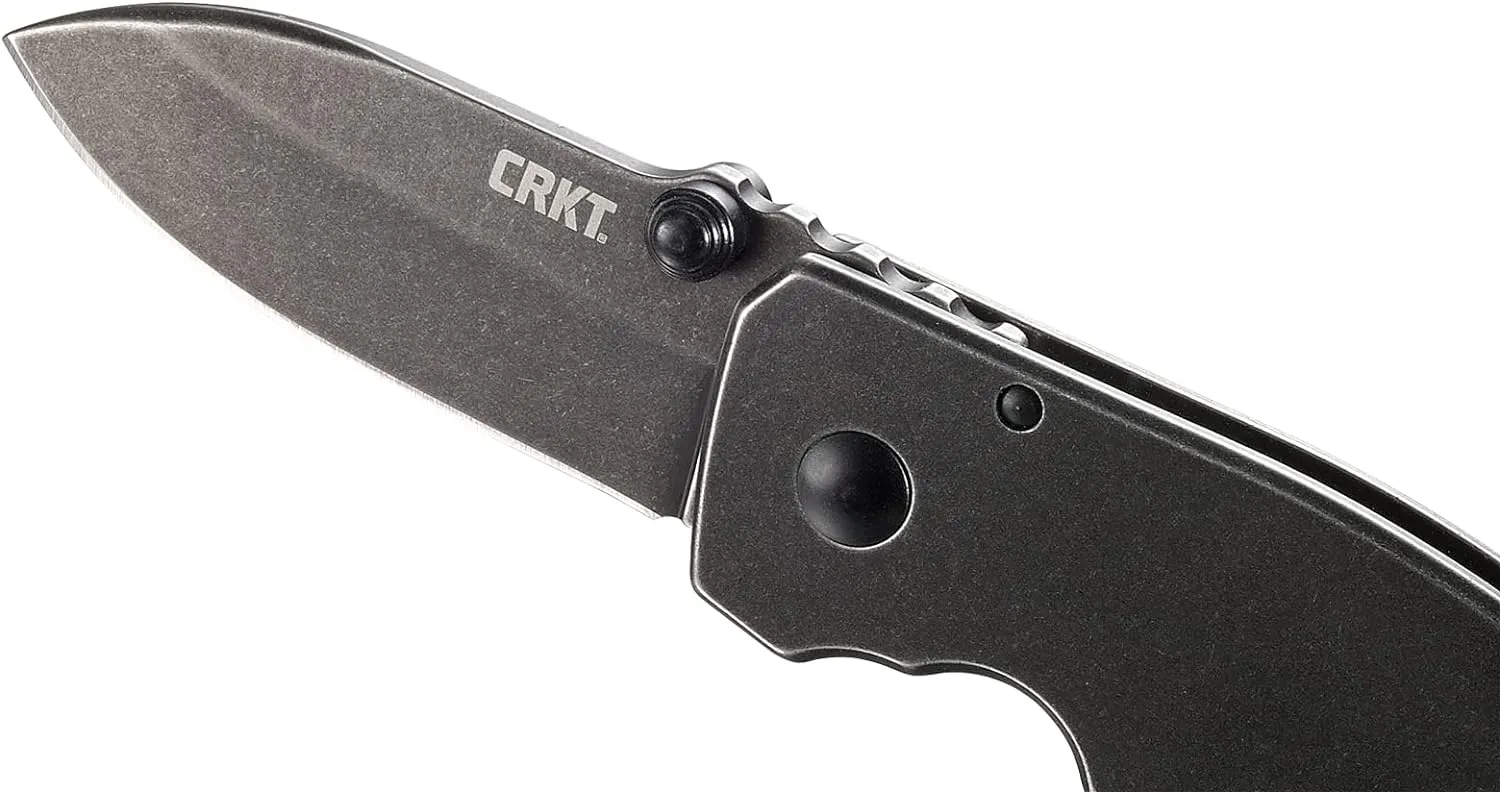 CRKT Squid Everyday Carry EDC Pocket Folding Knife with Frame Lock: Stainless Steel Plain Edge Blade, Stainless Steel Handle, Pocket Clip, 2490KS