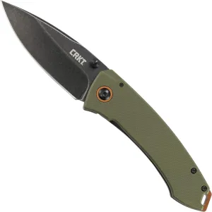 CRKT Tuna Everyday Carry EDC Pocket Folding Knife with Frame Lock: Stainless Steel Plain Edge Blade, G10 Handle, Pocket Clip, 2520