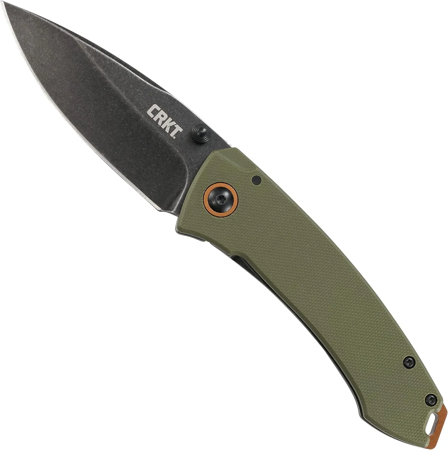 CRKT Tuna Everyday Carry EDC Pocket Folding Knife with Frame Lock: Stainless Steel Plain Edge Blade, G10 Handle, Pocket Clip, 2520