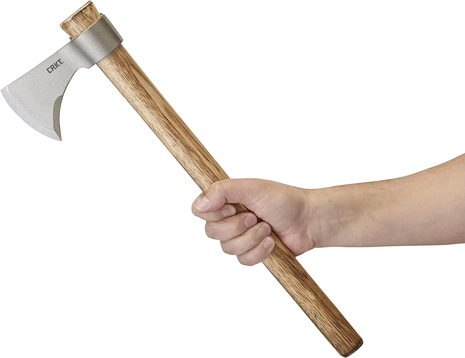 CRKT Woods Nobo Tomahawk Axe: RMJ T-Hawk Lightweight Outdoor Camping Axe, Forged Carbon Steel Blade and Hickory Wooden Handle 2732